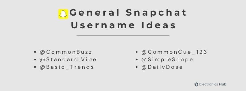 General Snapchat Usernames