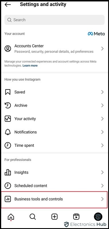 Business tools and controls-how to turn off business on instagram
