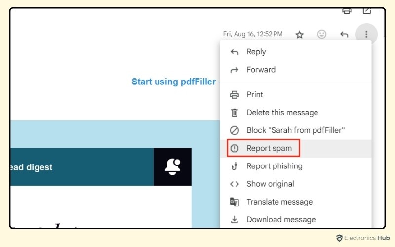 Mark as Spam-get rid of promotions in gmail