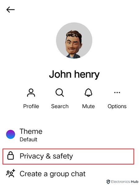 privacy & safety - turn off vanish mode on instagram